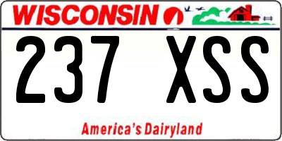 WI license plate 237XSS