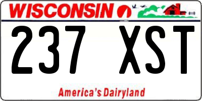 WI license plate 237XST