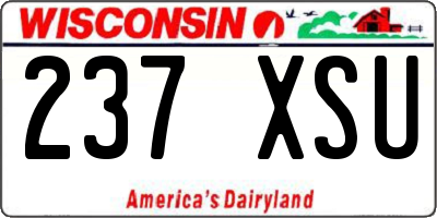 WI license plate 237XSU
