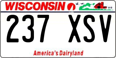 WI license plate 237XSV