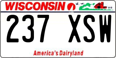 WI license plate 237XSW