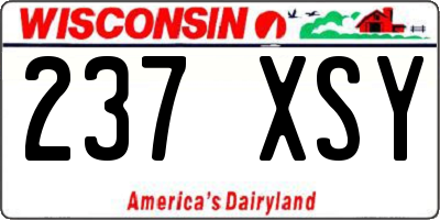 WI license plate 237XSY
