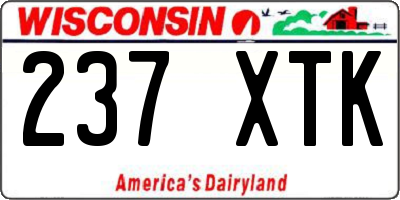 WI license plate 237XTK