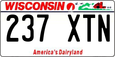 WI license plate 237XTN