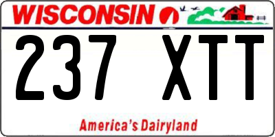 WI license plate 237XTT
