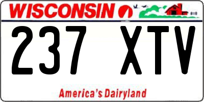 WI license plate 237XTV