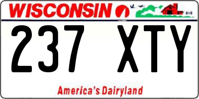 WI license plate 237XTY