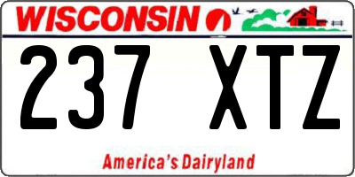 WI license plate 237XTZ