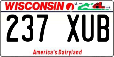 WI license plate 237XUB