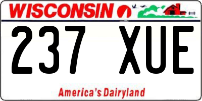 WI license plate 237XUE