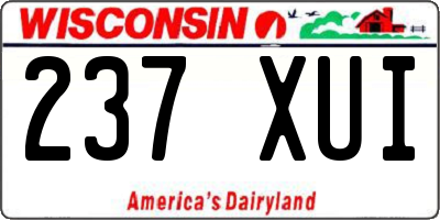 WI license plate 237XUI