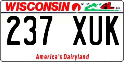 WI license plate 237XUK