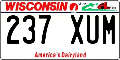 WI license plate 237XUM