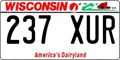 WI license plate 237XUR