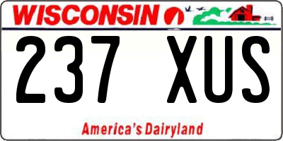 WI license plate 237XUS