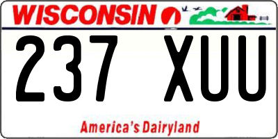 WI license plate 237XUU