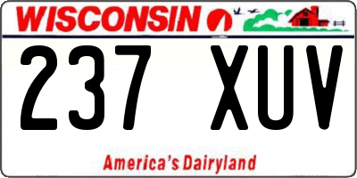 WI license plate 237XUV