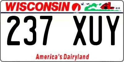 WI license plate 237XUY