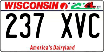 WI license plate 237XVC