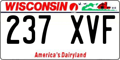 WI license plate 237XVF