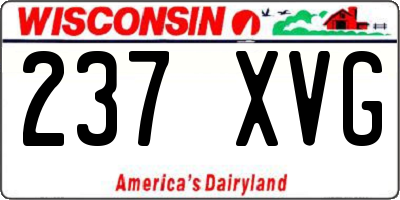 WI license plate 237XVG