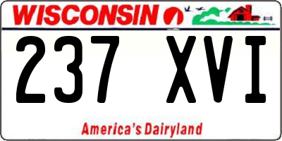WI license plate 237XVI