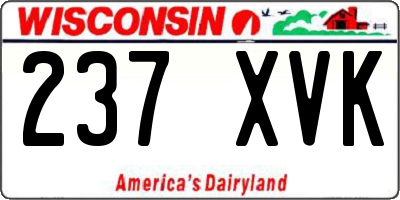 WI license plate 237XVK