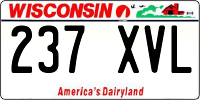 WI license plate 237XVL