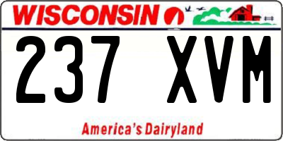 WI license plate 237XVM
