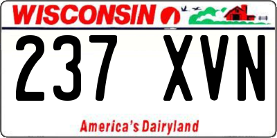 WI license plate 237XVN