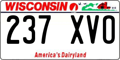 WI license plate 237XVO