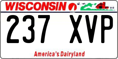 WI license plate 237XVP