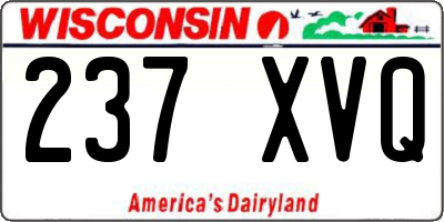 WI license plate 237XVQ
