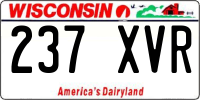 WI license plate 237XVR
