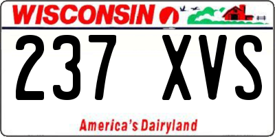 WI license plate 237XVS