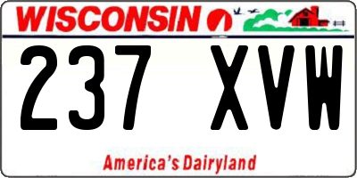 WI license plate 237XVW