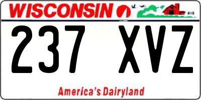 WI license plate 237XVZ