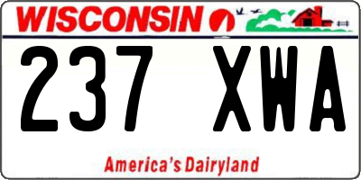 WI license plate 237XWA