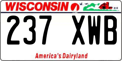 WI license plate 237XWB