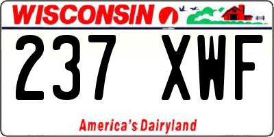 WI license plate 237XWF