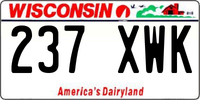 WI license plate 237XWK