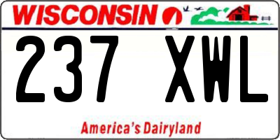 WI license plate 237XWL