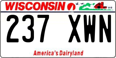 WI license plate 237XWN