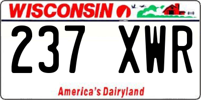 WI license plate 237XWR