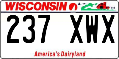 WI license plate 237XWX