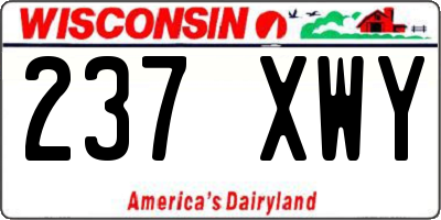 WI license plate 237XWY