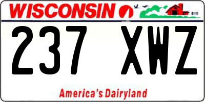 WI license plate 237XWZ