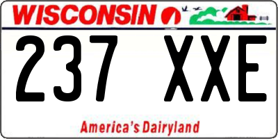 WI license plate 237XXE