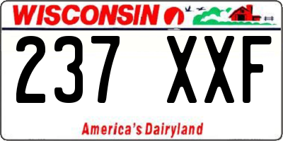 WI license plate 237XXF