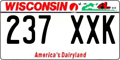 WI license plate 237XXK